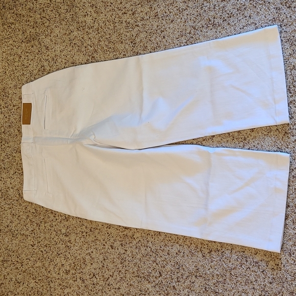 Kate Spade NWOT Broome Street fresh white denim wide leg pants/culottes - Picture 5 of 14